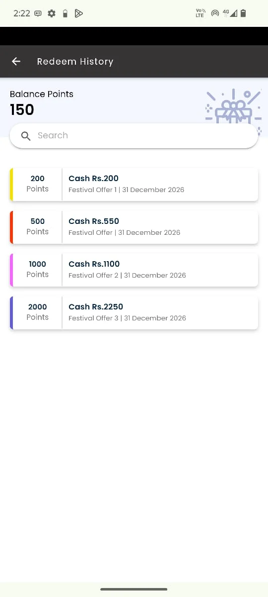 My Loyalty Points screen – PRAYAG Ka Bablu App