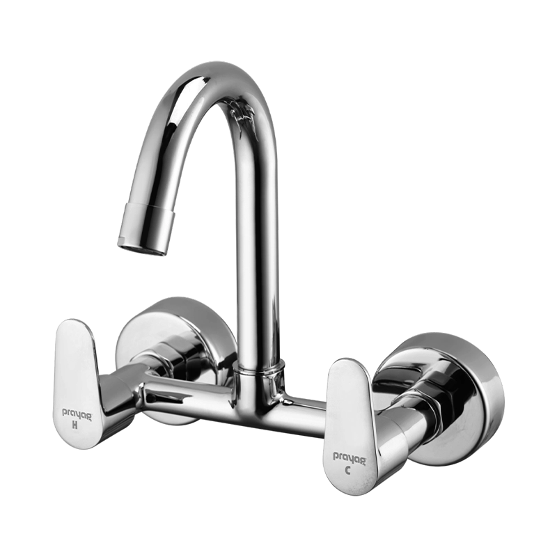 6855 Sink Mixer with Regular Spout Wall Mounted with Flange