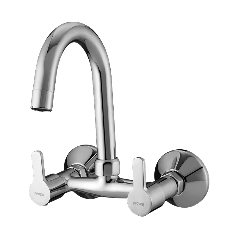 7855 Sink Mixer with Regular Spout Wall Mounted with Flange