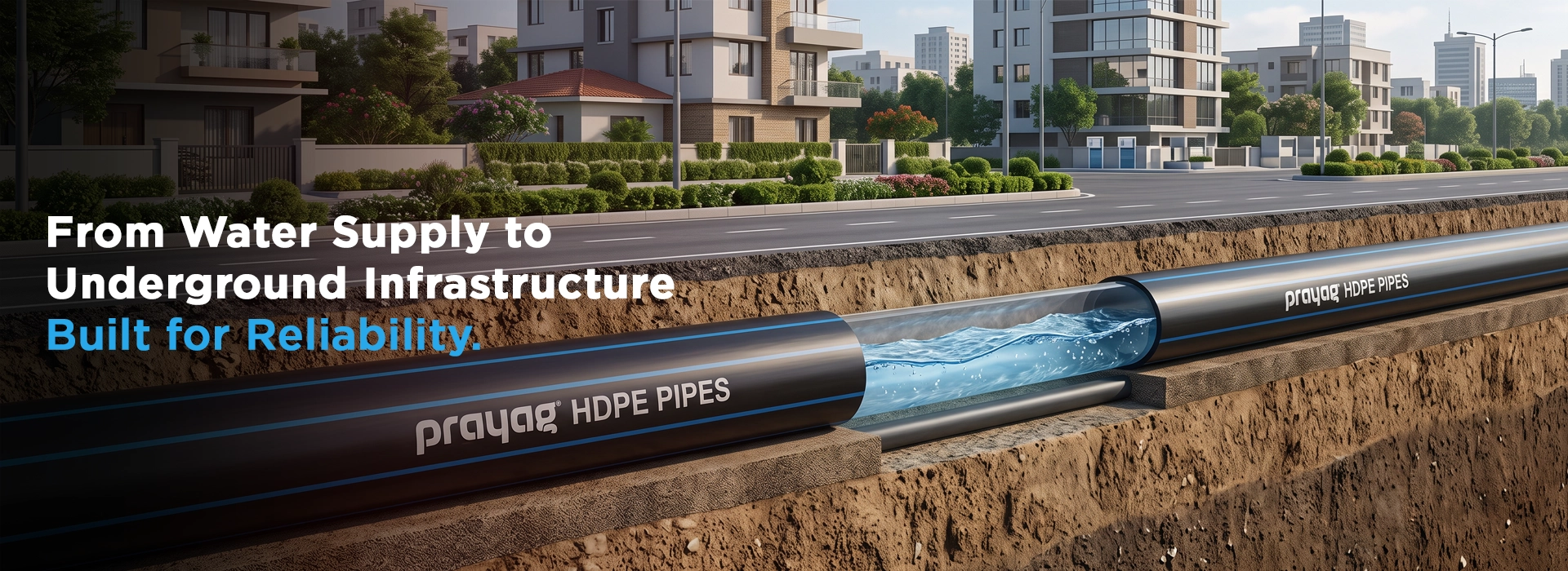 Prayag HDPE pipes for water supply and underground infrastructure